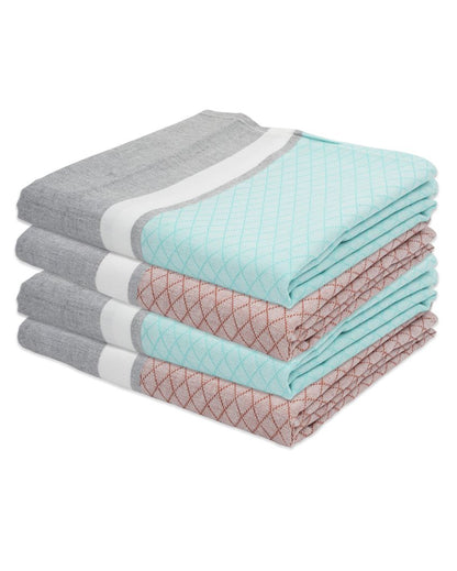 Summer Green and Autumn Brown Brocade Bath Towels | 60 x 30 inches