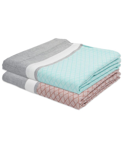 Summer Green and Autumn Brown Brocade Bath Towels | 60 x 30 inches