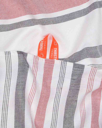 Multicolor Cambric Multi-Stripe Bath Towels | Set Of 6 | 60 x 30 inches