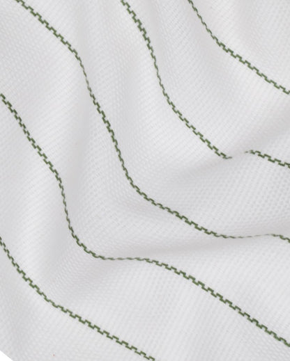 Forest Green and Denim Blue Cambric Pin-Stripe Bath Towels | 60 x 30 inches
