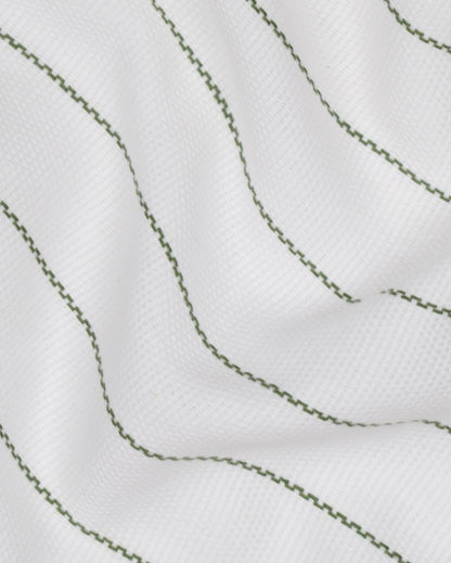 Soft Merlot Mauve and Forest Green Cambric Pin-Stripe Bath Towels | 60 x 30 inches
