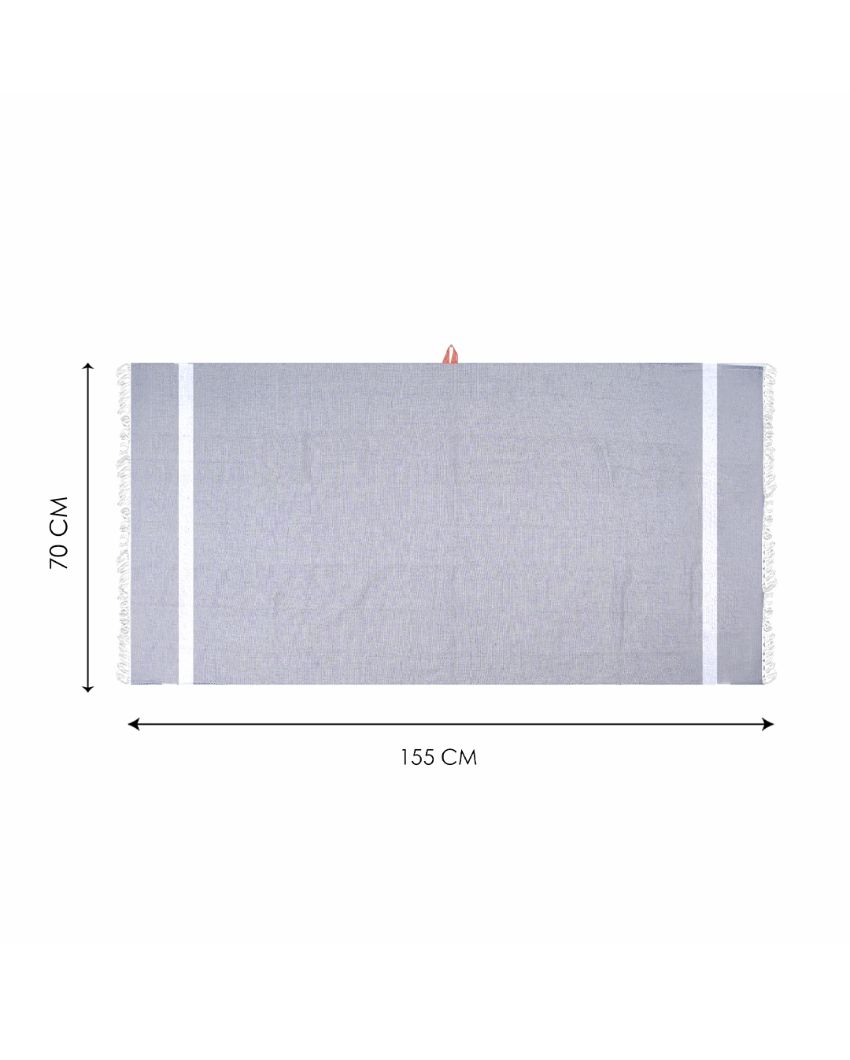 Solid Forest Green and Denim Blue Cambric Bath Towels | 60 x 30 inches