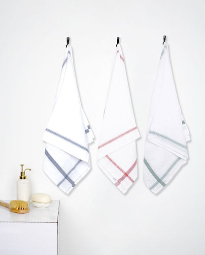 Colorful Double Cloth Bath Towels | Set Of 3 | 47 x 23 inches