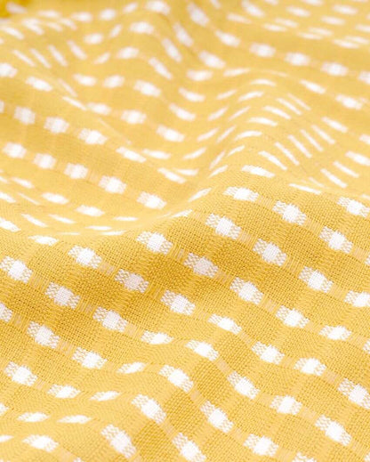 Summer Yellow and Persian Blue Honey Comb Bath Towels | 60 x 30 inches