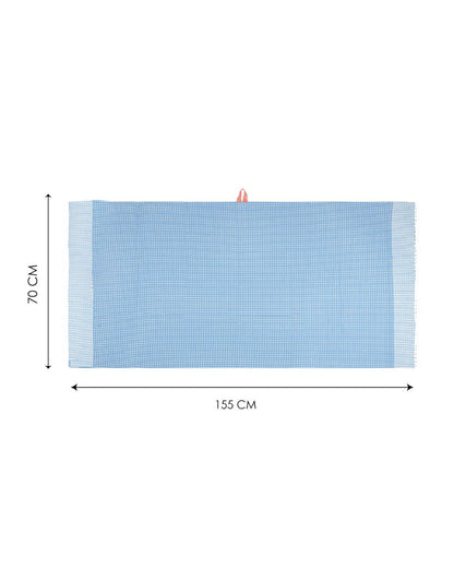 Persian Blue and Steel Grey Honey Comb Bath Towels | 60 x 30 inches