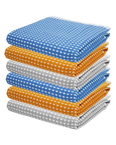 Multicolor Honey Comb Bath Towels | Set Of 6 | 60 x 30 inches