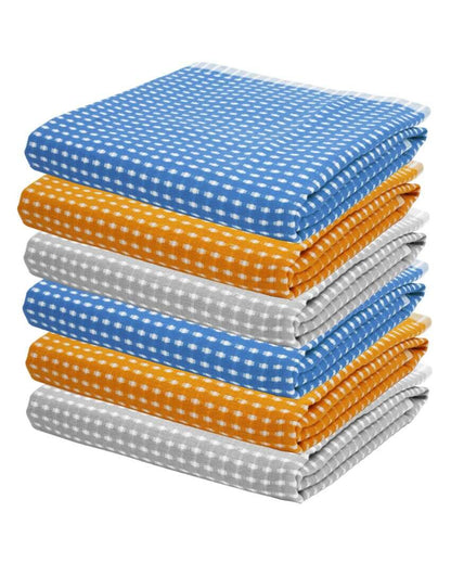 Multicolor Honey Comb Bath Towels | Set Of 6 | 60 x 30 inches