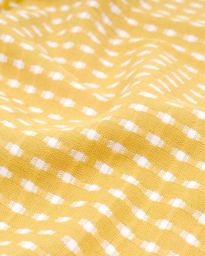 Summer Yellow and Steel Grey Honey Comb Bath Towels | 60 x 30 inches