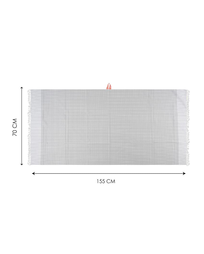 Summer Yellow and Steel Grey Honey Comb Bath Towels | 60 x 30 inches