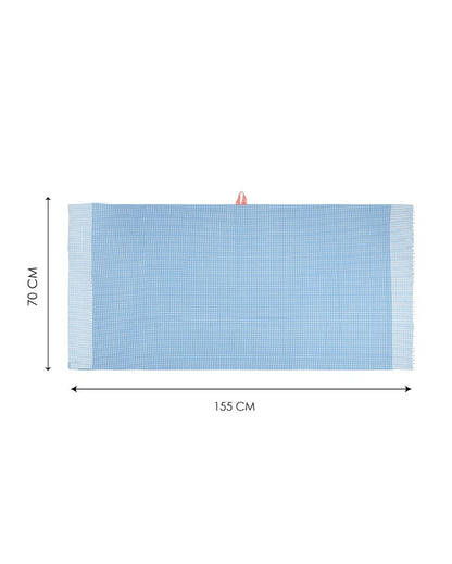 Persian Blue and Steel Grey Honey Comb Bath Towels | 60 x 30 inches