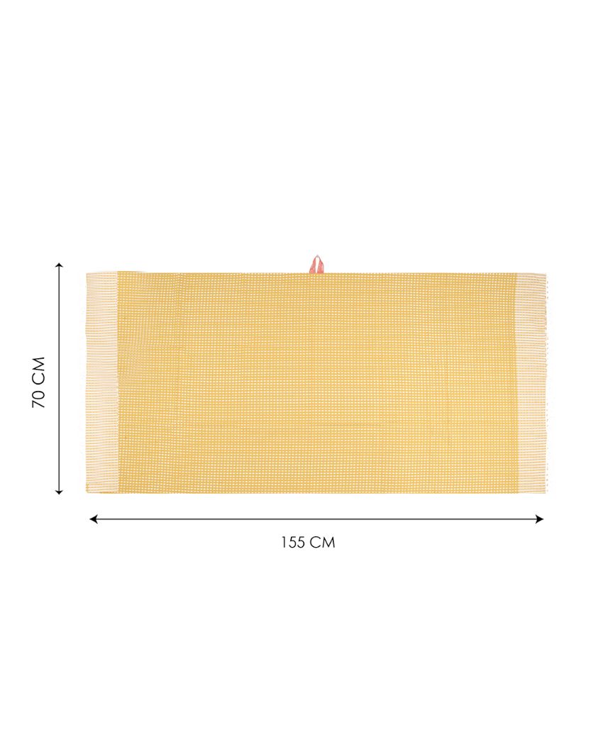 Summer Yellow and Persian Blue Honey Comb Bath Towels | 60 x 30 inches