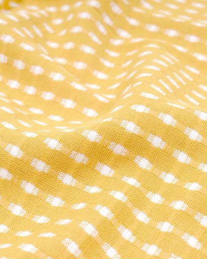 Summer Yellow and Persian Blue Honey Comb Bath Towels | 60 x 30 inches