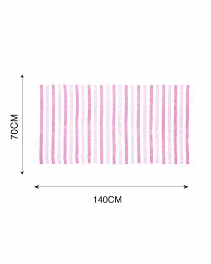 Soft Cotton Stripe Waffle Weave Bath Towels | Set Of 2 | 55 x 28 inches