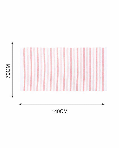 Plush Stripe Waffle Weave Cotton Towels | Set Of 4 | 55 x 28 inches