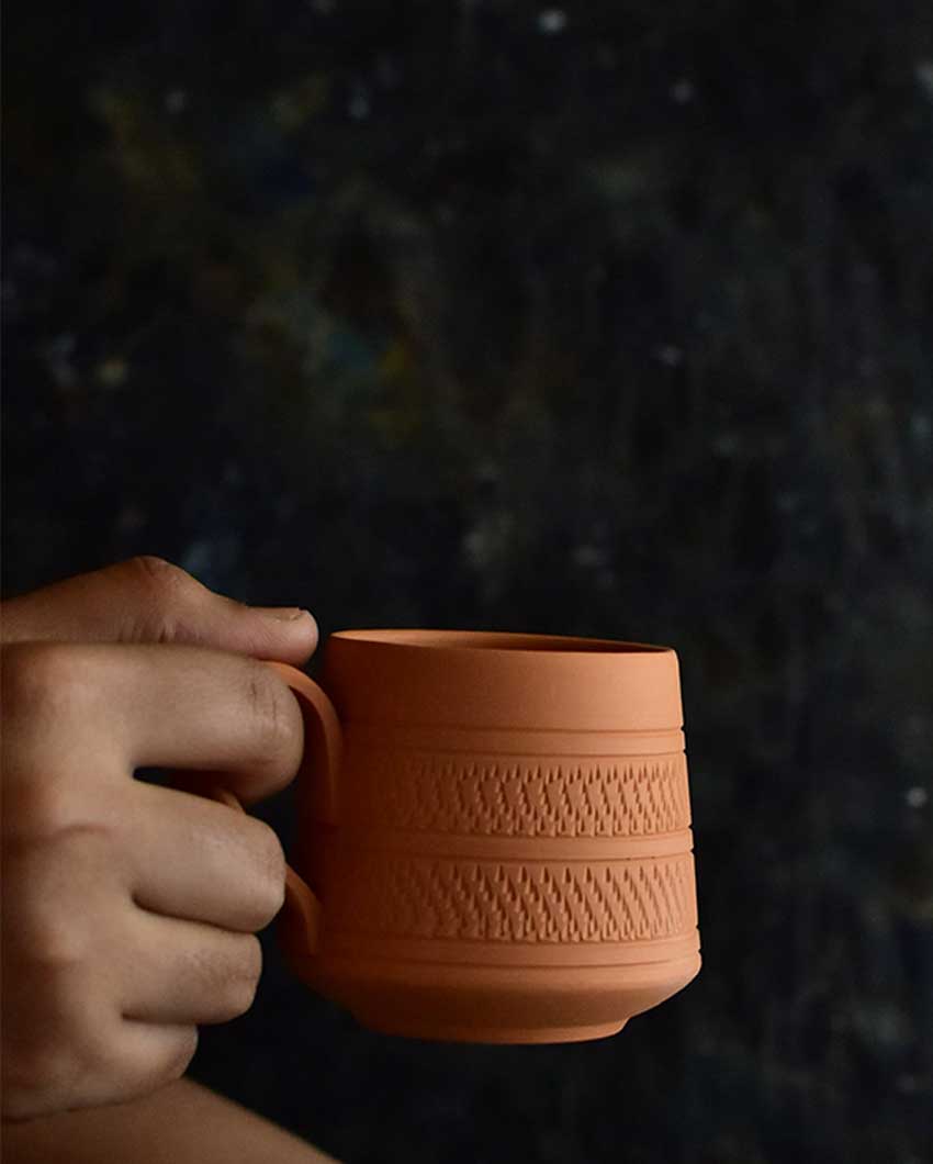 Terracotta Nawabi Tea Cups | Set Of 6 | 3 x 4 x 2 inches