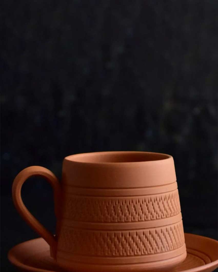 Terracotta Nawabi Tea Cups | Set Of 6 | 3 x 4 x 2 inches