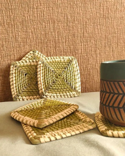 Quad Sabai Grass Coasters | Set of 4 | 4 inches