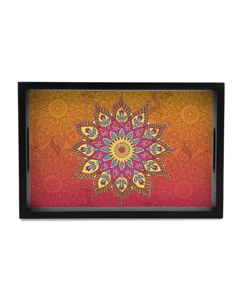 Elegant Mandala Design Multicolor Serving Tray