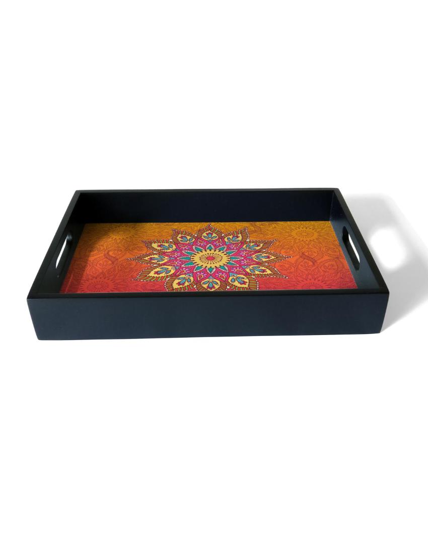 Elegant Mandala Design Multicolor Serving Tray