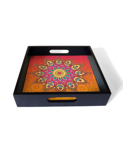 Elegant Mandala Design Multicolor Serving Tray