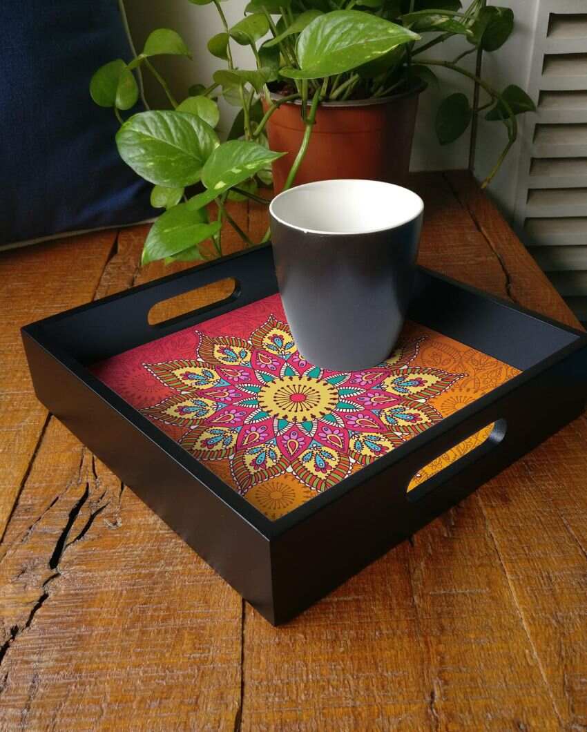 Elegant Mandala Design Multicolor Serving Tray