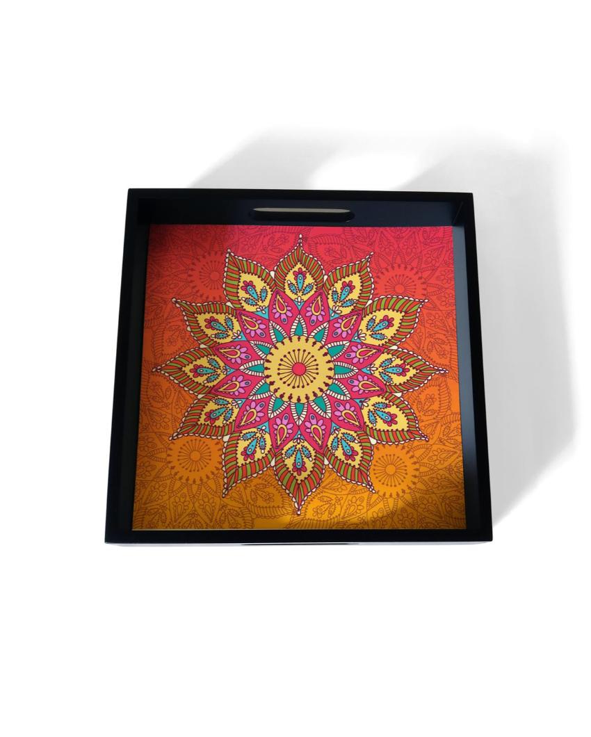 Elegant Mandala Design Multicolor Serving Tray