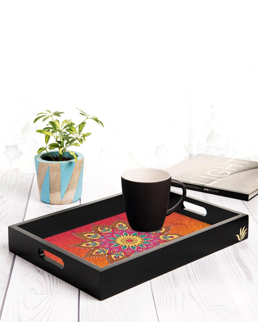 Elegant Mandala Design Multicolor Serving Tray