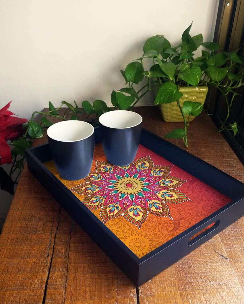 Elegant Mandala Design Multicolor Serving Tray