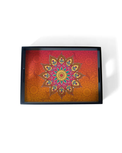 Elegant Mandala Design Multicolor Serving Tray