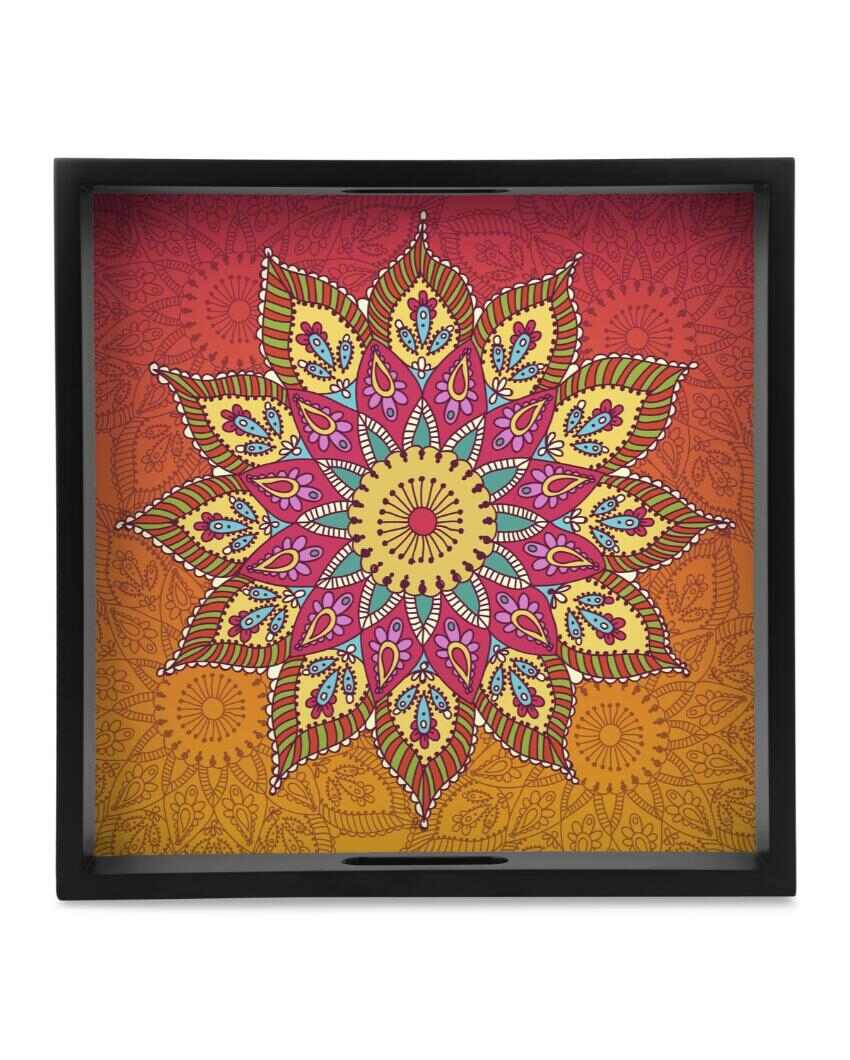 Elegant Mandala Design Multicolor Serving Tray