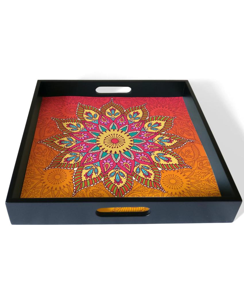 Elegant Mandala Design Multicolor Serving Tray