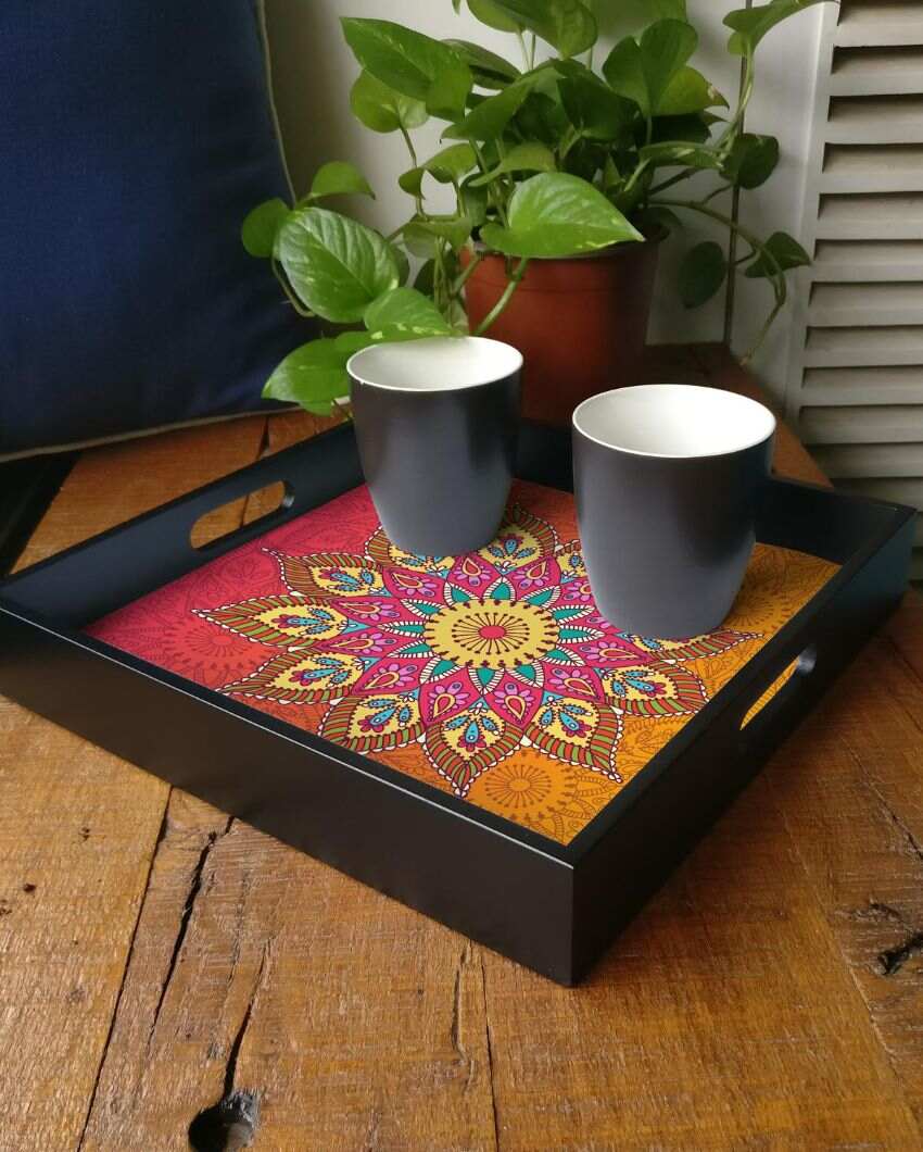 Elegant Mandala Design Multicolor Serving Tray