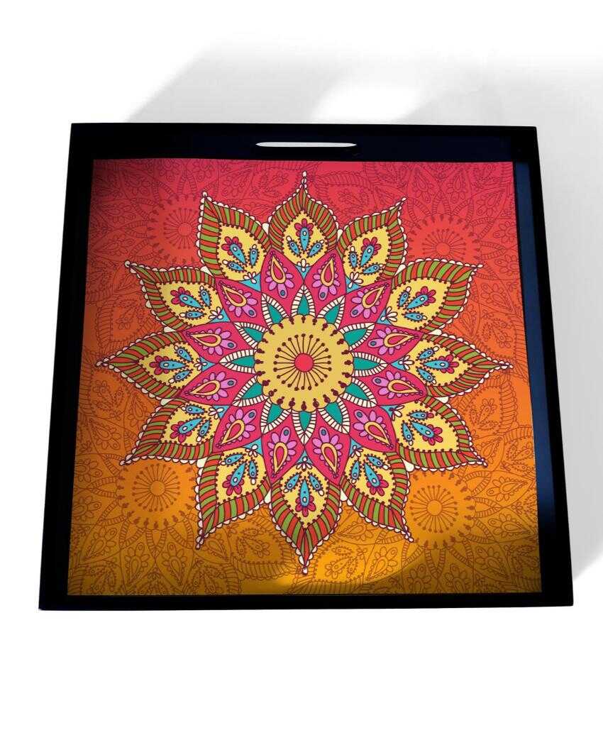 Elegant Mandala Design Multicolor Serving Tray