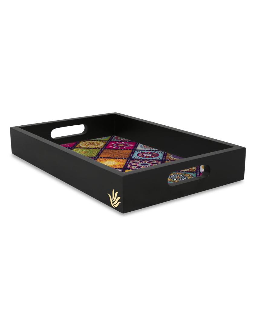 Vibrant Multi Mandala Design Multicolor Serving Tray