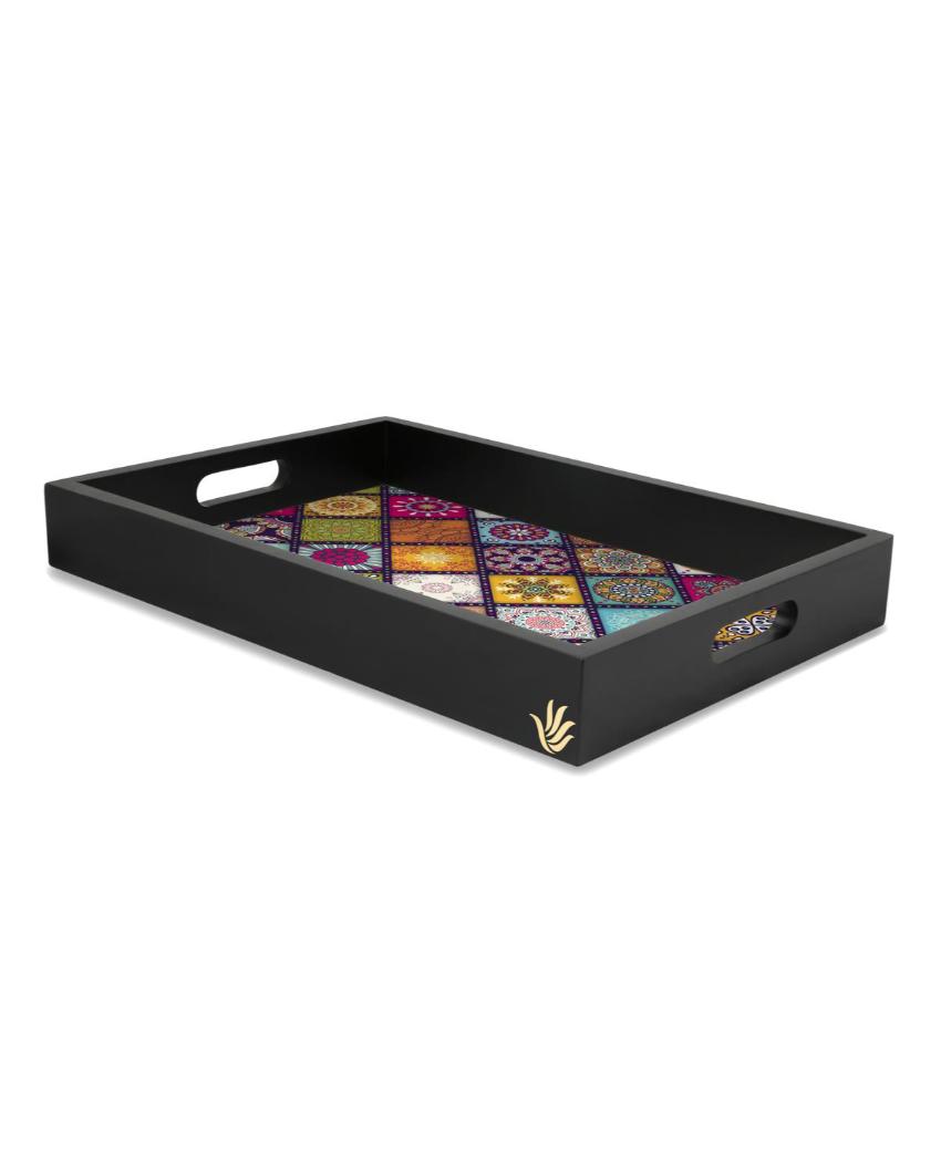 Vibrant Multi Mandala Design Multicolor Serving Tray