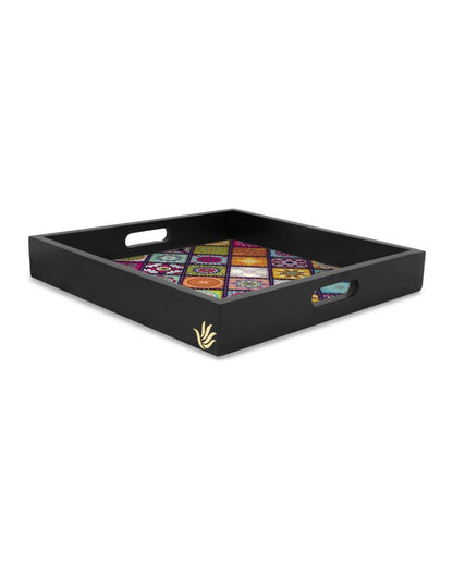 Vibrant Multi Mandala Design Multicolor Serving Tray