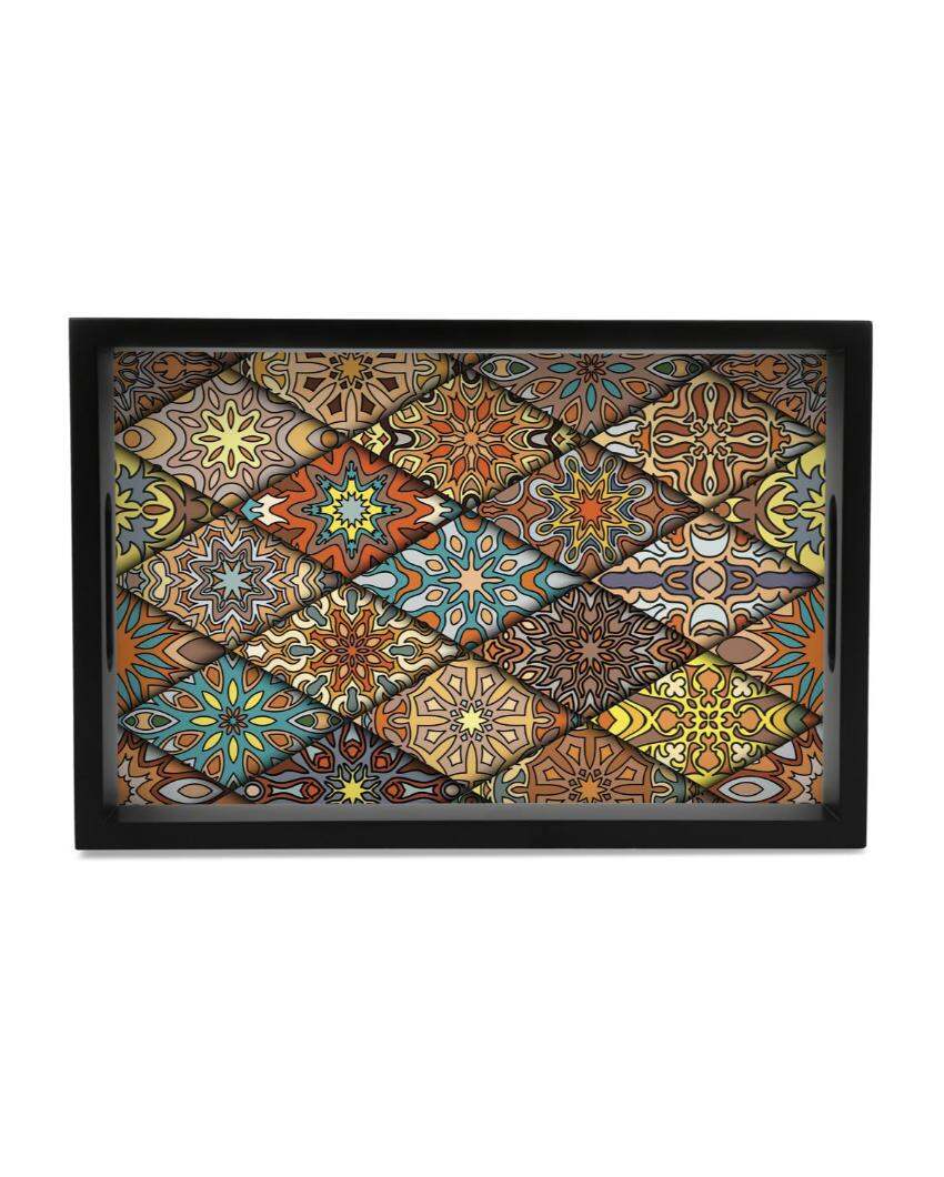 Modern Diamond Design Multicolor Serving Tray