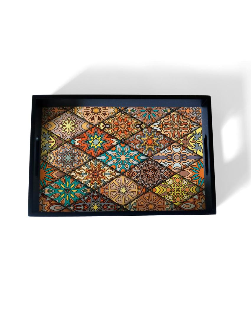 Modern Diamond Design Multicolor Serving Tray