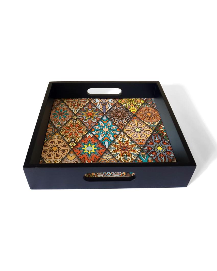 Modern Diamond Design Multicolor Serving Tray