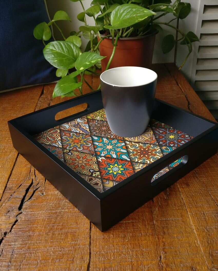 Modern Diamond Design Multicolor Serving Tray