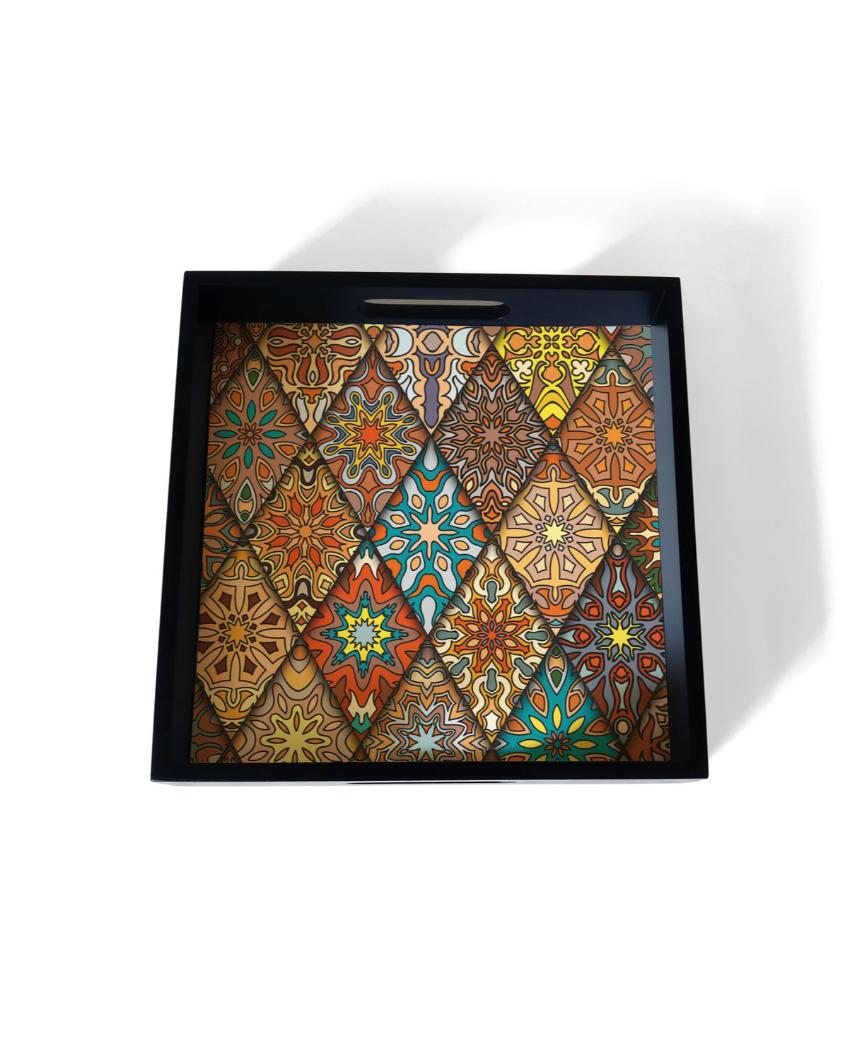 Modern Diamond Design Multicolor Serving Tray