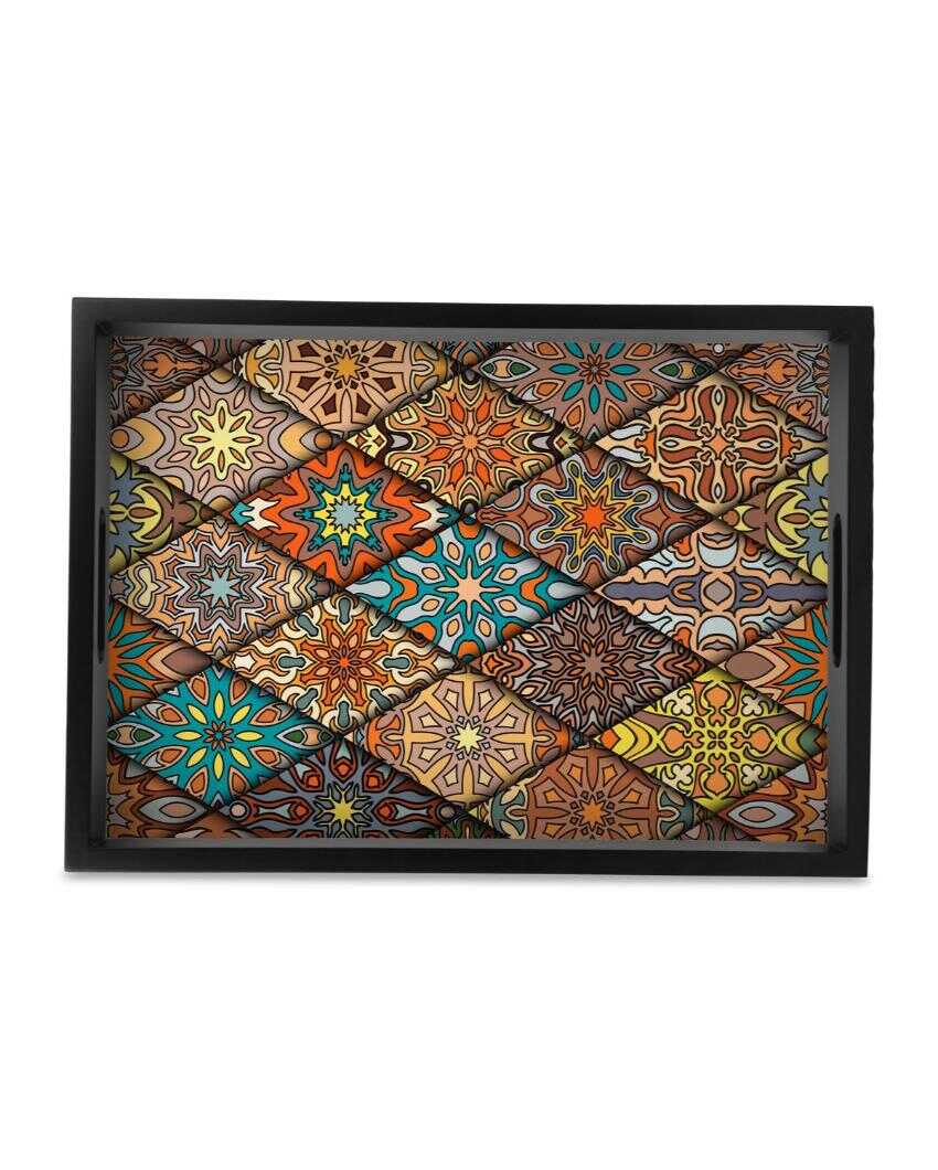 Modern Diamond Design Multicolor Serving Tray