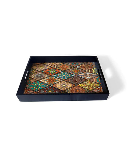 Modern Diamond Design Multicolor Serving Tray