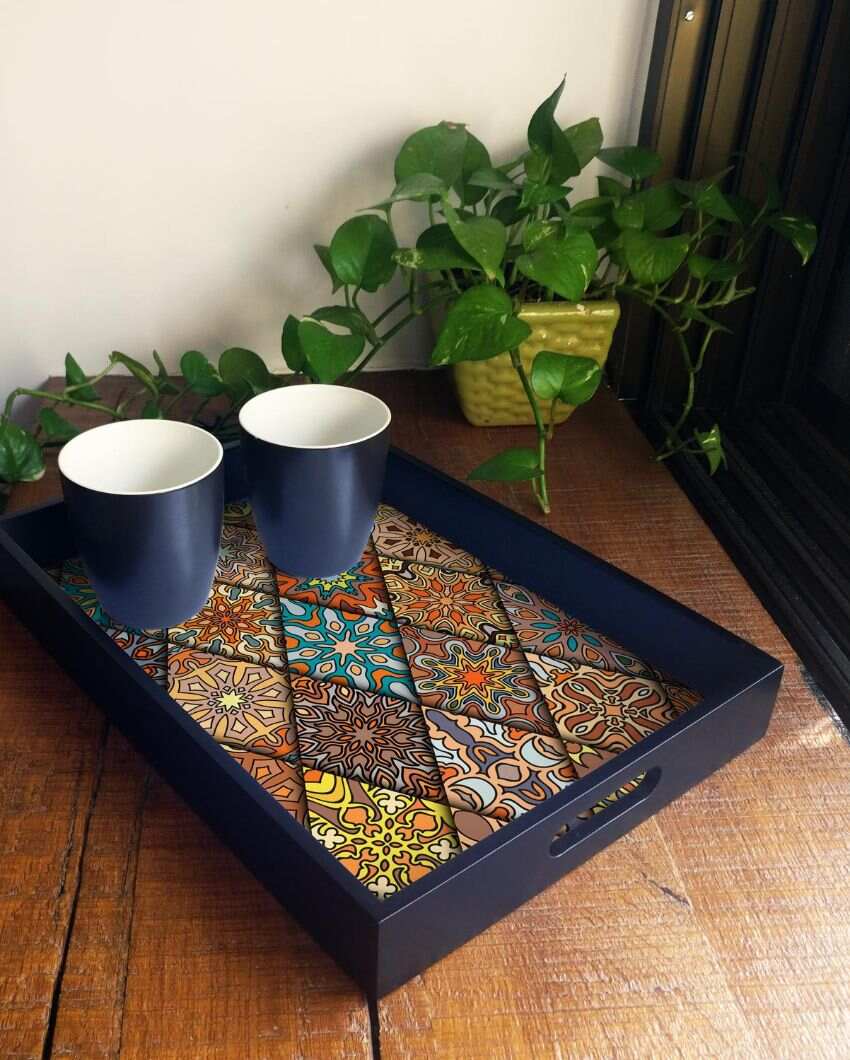 Modern Diamond Design Multicolor Serving Tray