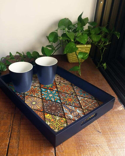 Modern Diamond Design Multicolor Serving Tray