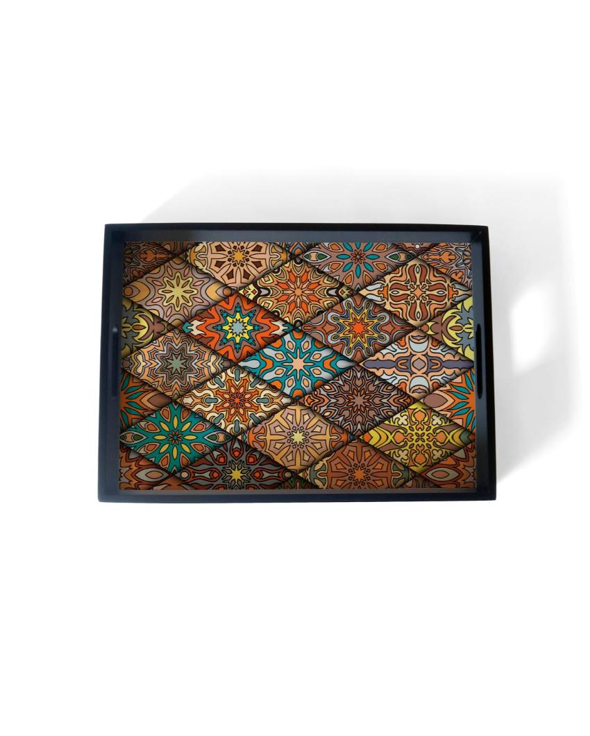 Modern Diamond Design Multicolor Serving Tray