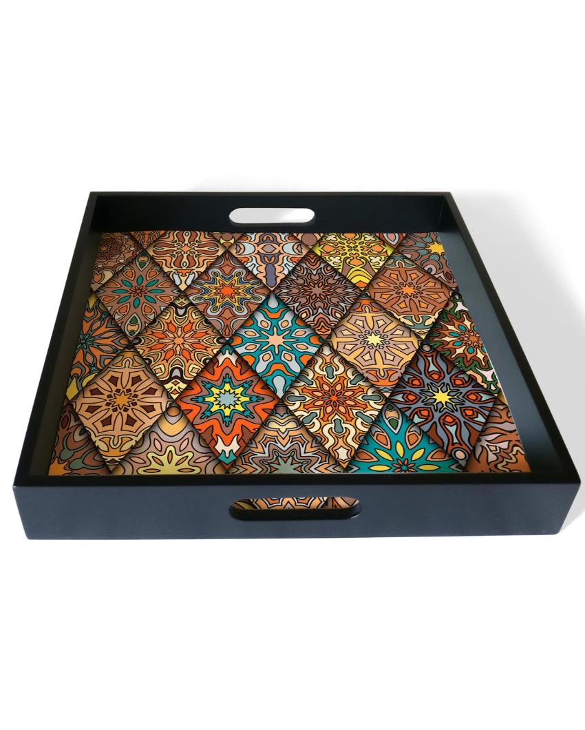 Modern Diamond Design Multicolor Serving Tray