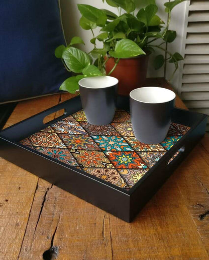 Modern Diamond Design Multicolor Serving Tray