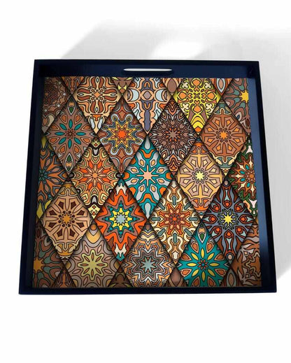 Modern Diamond Design Multicolor Serving Tray