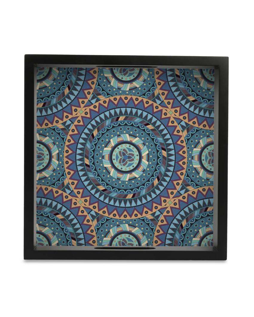 Sophisticated Mandala Design Multicolor Serving Tray